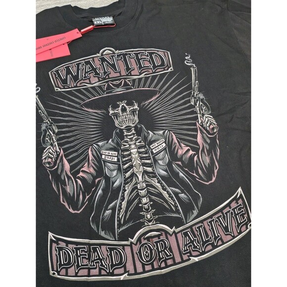 Guapi TShirt Mens 2XL Wanted Dead Or Alive Skeleton Graphic Tee Limited Edition - Picture 11 of 16